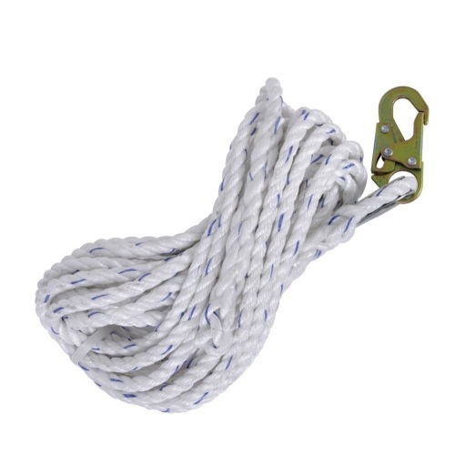 PeakWorks Fall Protection Safety Lifeline Rope Grab, Anchor 50' Vertical Cable, Galvanized Steel Snap Hook  - Lot 338