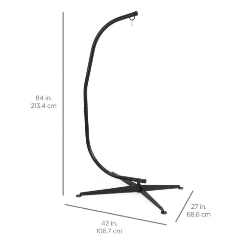 Curved Hanging Hammock C-Stand w/ All-Weather, Steel Frame - Stand Only  - Lot 352