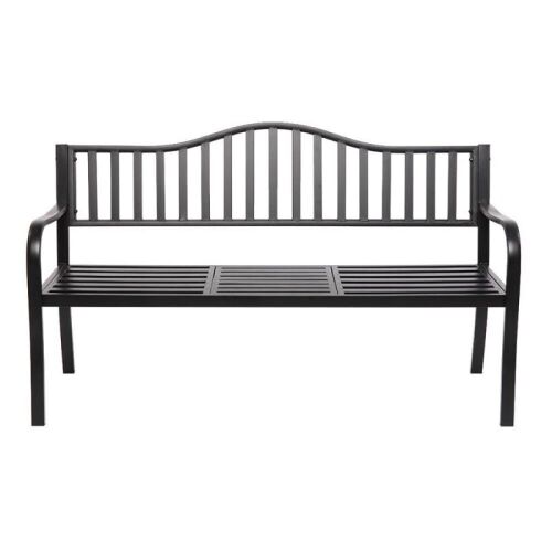 59" Outdoor Patio Garden Decorative Cast Iron Bench  - Lot 380