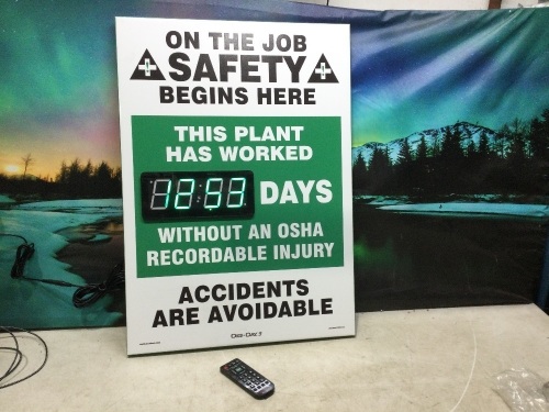 Aluminum Digi-Day2 Electronic Safety Scoreboard - Lot 410