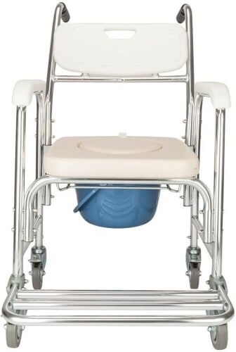 Aluminum Bathroom Toilet Shower Chair on Lockable Wheels - Lot 424