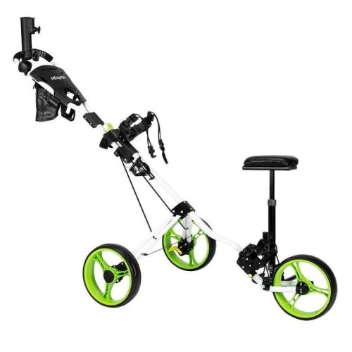 PEXMOR Foldable Push Pull Golf Club Cart Trolley with Seat, Scoreboard Bag - Lot 431