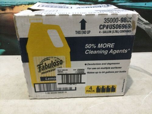 FABULOSO Professional All Purpose Cleaner & Degreaser, Lemon, Concentrated Formula, 4 Gallons Total  - Lot 440