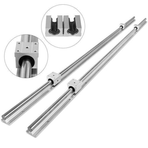VEVOR Linear Rail SBR 20-2200mm 2xLinear Guideway Rail and 4X Square Type Carriage Bearing Blocks - Lot 502