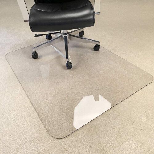 Lot of (4) Crystal Clear 1/5" Thick 47" x 35" Heavy Duty Hard Chair Mat, Can be Used on Carpet or Hard Floor - Lot 509