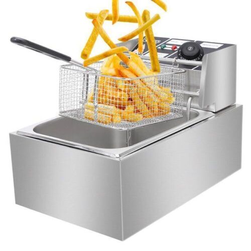 Zokop EH81 2500W MAX 110V 6.3QT/6L Stainless Steel Single Cylinder Electric Fryer  - Lot 538