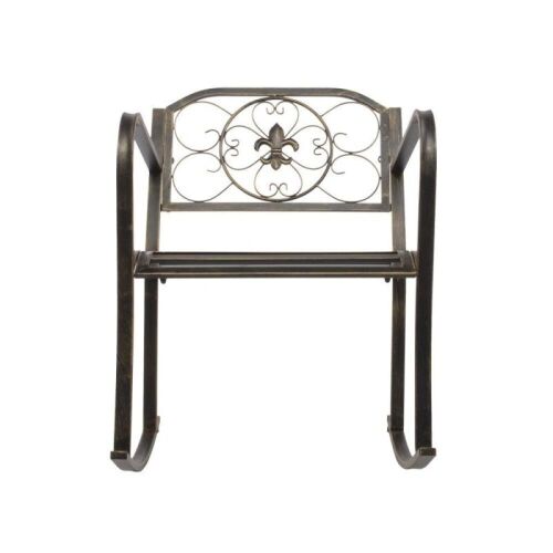 Bronze Flat Tube Antique Style Wrought Iron Rocking Chair - Lot 568