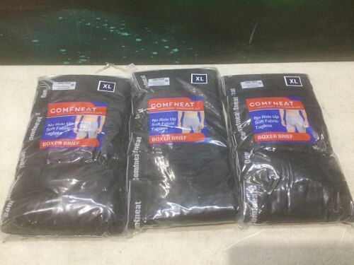 Lot of (3) Comfneat Men's Cotton Spandex Boxer Briefs, 6 Pack, XL - Lot 633