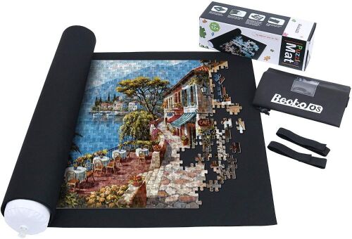 Lot of (3) Becko Roll Up Puzzle Mats for Jigsaw Puzzles with Drawstring Storage Bag for Up to 1500 Pieces - Lot 669