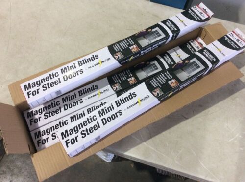 Lot of (4) MagneBlind Aluminum Magnetic Mini Blinds, White, 25" x 68.5"  - Lot 705