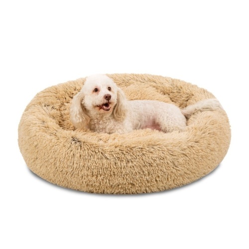 36" Self-Warming Shag Fur Calming Pet Bed w/ Water-Resistant Lining  - Lot 828