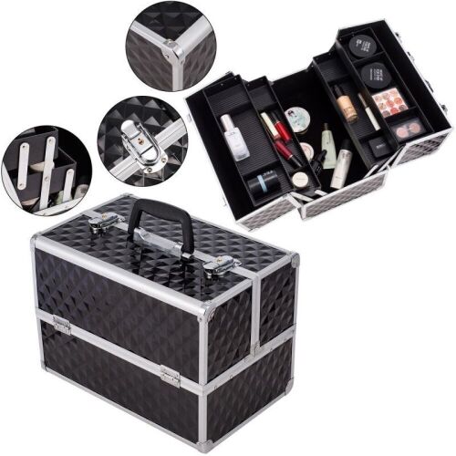 Professional Aluminum Travel Makeup Train Case with Dividers  - Lot 832