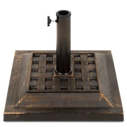 26lb Steel Square Patio Umbrella Base Stand, Basketweave Pattern - Lot 844