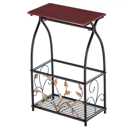 Metal Frame Accent Table with Storage Basket  - Lot 938