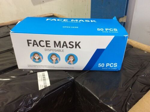 Lot of (50) Disposable Face Masks, 50 Pcs/Box  - Lot 976