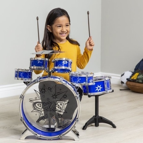 11-Piece Kids Beginner Drum Percussion Musical Instrument Toy Set  - Lot 1045