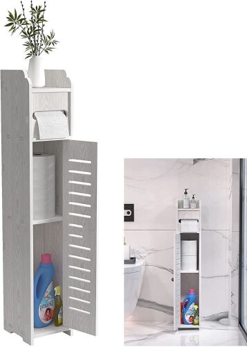 Doxo Small Bathroom Floor Cabinet with Doors and Shelves,Toilet Paper Storage  - Lot 1088