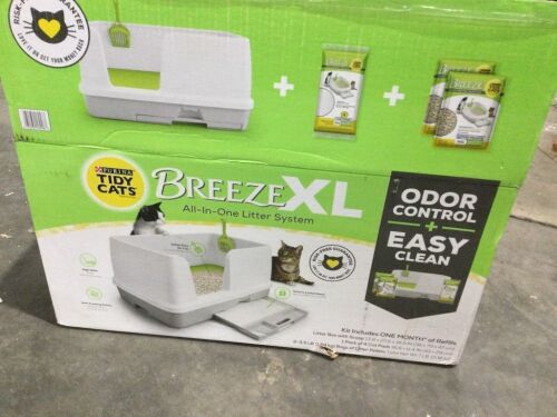 Purina Tidy Cats Breeze Cat Litter Box System Starter Kit, XL Breeze Litter System With Pads & Pellets - Lot 1092
