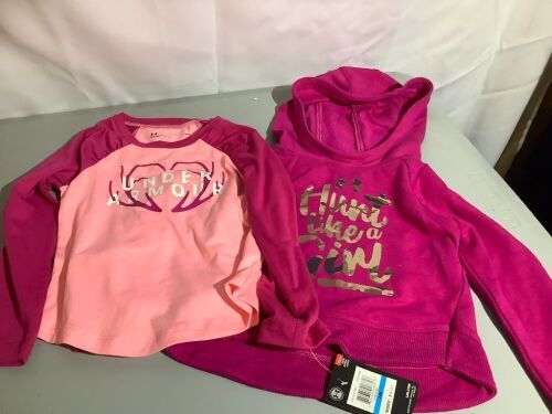 Lot of (2) Under Armour infant girls tops, 24Months, Appears New - Lot 180