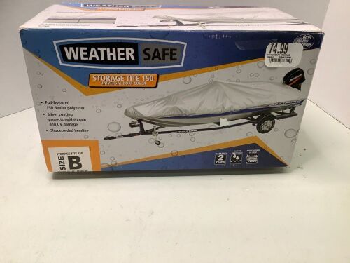 Weather Safe Storage Tite 150, Universal Boat Cover, Size B, Appears New - Lot 222