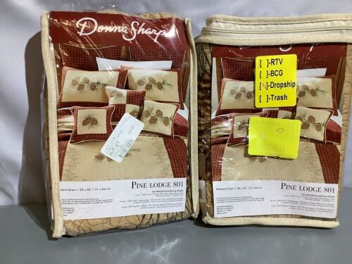 Lot of (2) Donna Sharp Pine Lodge Sham Cover, Appears New - Lot 417