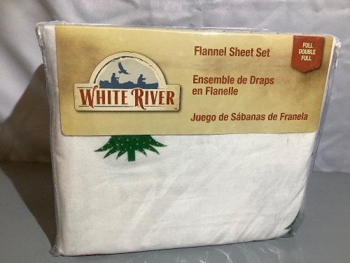 White River Flannel Sheet Set, Double Full, Appears New - Lot 645