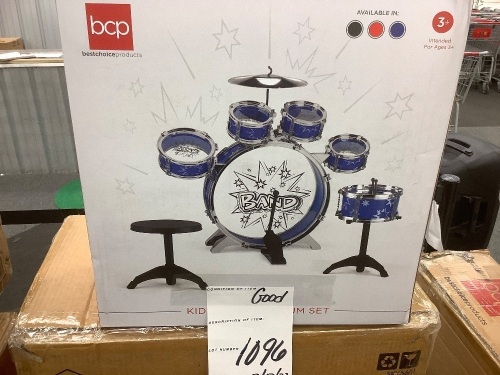 11-Piece Kids Beginner Drum Percussion Musical Instrument Toy Set - Lot 1096