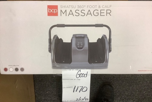 Reflexology Shiatsu Foot Massager w/ High-Intensity Rollers, Remote Control - Lot 1170