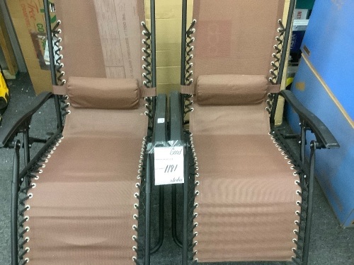 Set of 2 Adjustable Zero Gravity Patio Chair Recliners - Lot 1181
