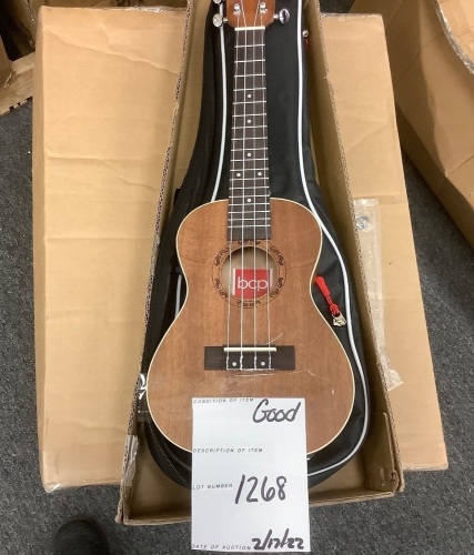 23in Acoustic Electric Concert Sapele Ukulele Starter Kit - Lot 1268