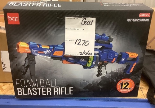 Electric Soft Foam Ball Long-Distance Blaster Toy w/ Barrel Extension, Bipod - Lot 1270