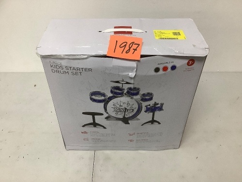 11-Piece Kids Beginner Drum Percussion Musical Instrument Toy Set - Lot 1987