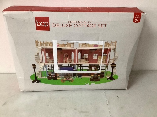 Deluxe Cottage Dollhouse Mansion Pretend Toy Playset w/ Tiny Critters - Lot 2003