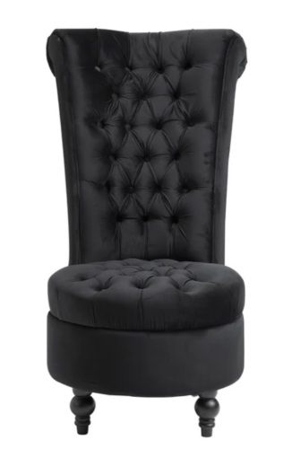 High Back Velvet Chair, E-Commerce Return - Lot 11