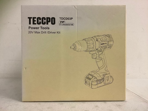Teccpo 20V Max Drill/Driver Kit, Works, Appears New - Lot 20