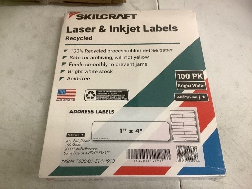 Skilcraft Laser & Inkjet Labels, 8 Packs of 100, Appears New - Lot 39