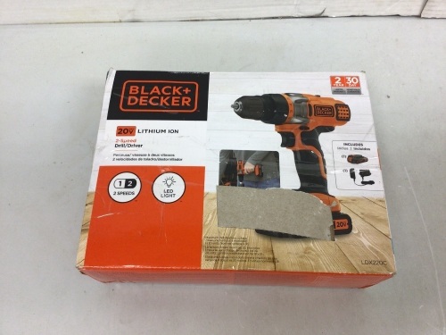 Black & Decker 2 Speed Drill/Driver, Powers Up, E-Commerce Return - Lot 90