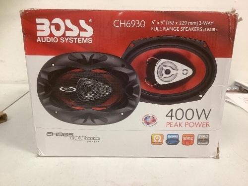 Boss 3 Way Full Range Speakers, 1 Pair, Untested, E-Commerce Return - Lot 199