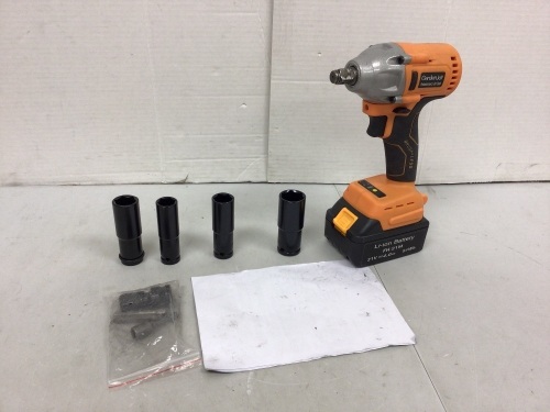 GardenJoy 21V Cordless Impact Wrench, Powers Up, E-Commerce Return - Lot 333