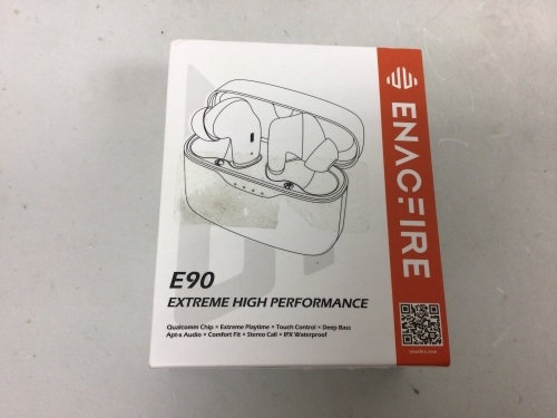EnacFire E90 Earbuds, Powers Up, E-Commerce Return - Lot 337