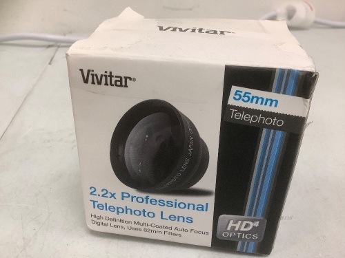 Vivitar 2.2x Telephoto Lens, Appears New - Lot 353