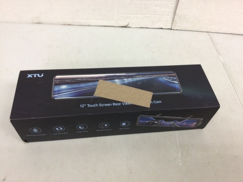 XTU 12" Touch Screen Rear View Mirror Dash Cam, Untested, E-Commerce Return - Lot 380