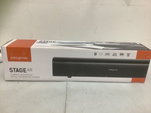 Creative Stage Air Under Monitor Soundbar, Powers Up, E-Commerce Return - Lot 388