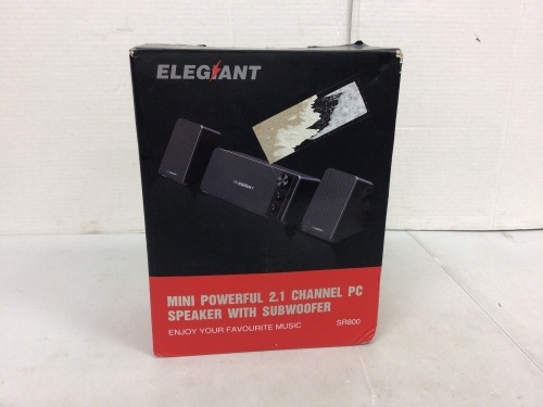 Elegiant PC Speaker w/ Subwoofer, Powers Up, E-Commerce Return - Lot 497