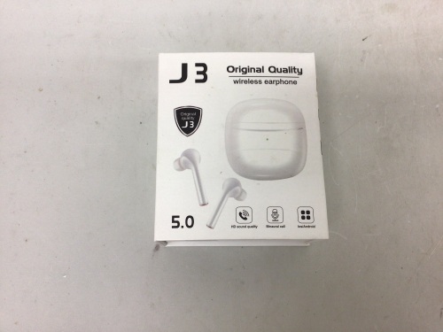J3 Wireless Earphones, Powers Up, E-Commerce Return - Lot 566