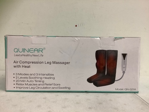 Quinear Air Compression Leg Massager w/ Heat, Powers Up, Appears New - Lot 648