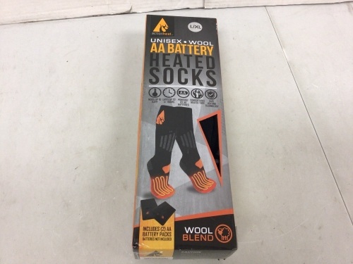 Action Heat AA Battery Heated Socks, L/XL, Powers Up, E-Commerce Return - Lot 724