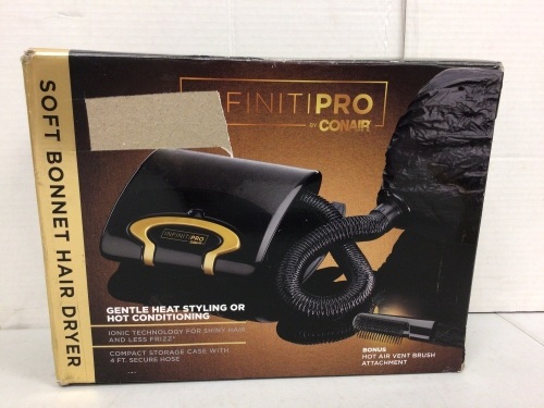 Infiniti Pro Soft Bonnet Hair Dryer, Missing Bonnet, Powers Up, E-Commerce Return - Lot 735