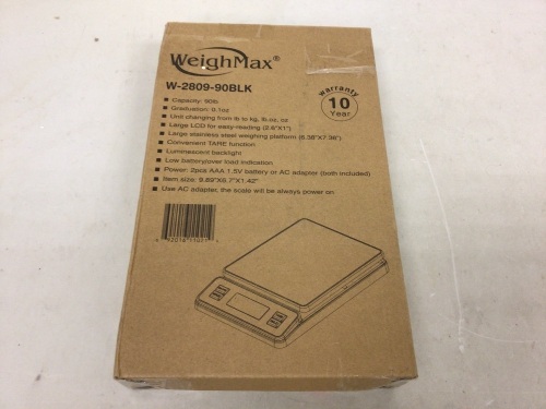 WeighMax Postal Scale, Powers Up, E-Commerce Return - Lot 741