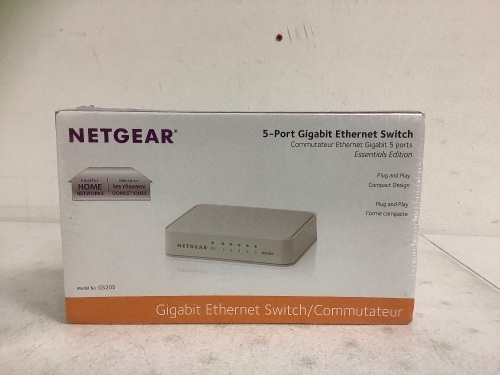 Netgear 5 Port Gigabit Ethernet Switch, New - Lot 799